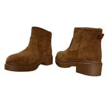 OFFICE London Ankle Boots Tan Womens Size UK 6 EU 39 Faux Suede Alpine Fur Lined