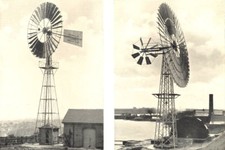 WINDMILLS. Direct-acting; Driving a "scoop wheel" lift for land drainage 1912