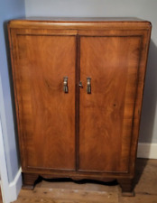 Antique STUDS Walnut Veneer Wardrobe