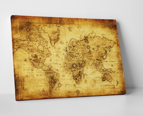 World map ancient - world, canvas