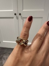 Chain ring gold metal for pinky or a very small fingers