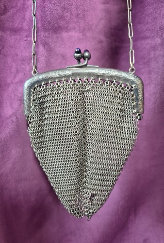 Antique chain mail mesh purse - chain,