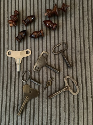 Antique clock keys - clock, and
