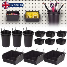 Pegboard Accessories Organizer Kit, Peg Board Hooks Assortment with Bins