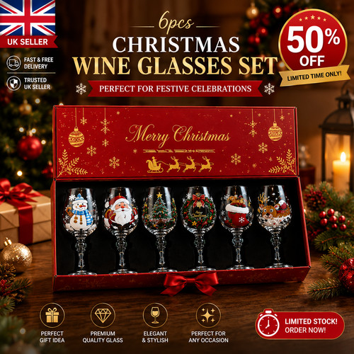 Christmas wine glasses - christmas, set