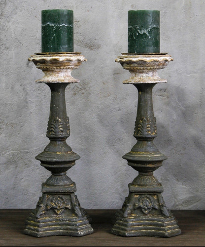 Ornate carving pair rustic - ornate,