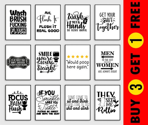 Bathroom print minimalist wall - bathroom,