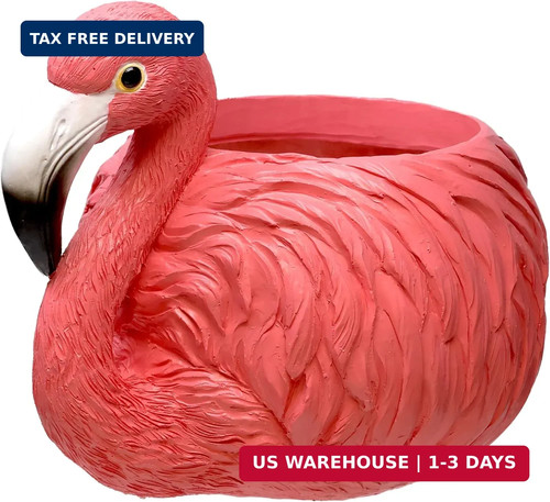 Flamingo flower pot - flower, pot,