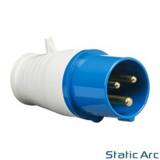 32A 3-PIN INDUSTRIAL SITE PLUG SOCKET MALE FEMALE CONNECTOR 2P+EARTH BLUE 240V