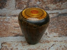 Vintage Fiat Car Wooden GEAR KNOB - Fiat Logo Badge on Gear Knob