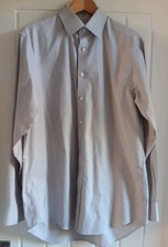 Charles Tyrwhitt Grey Twill Classic Fit non iron  Cotton Shirt collar 15.5 NWOT 