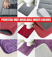 Non Slip Pedestal Bath Mats Bathroom Rug Water Absorbent Toilet Pedestal Mat