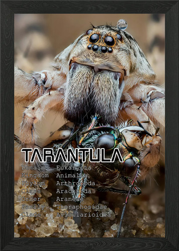 Tarantula close with prey - close-up,