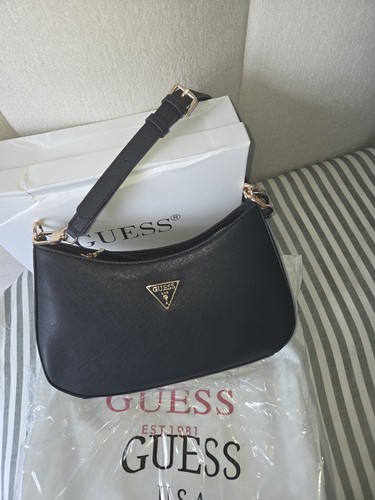 Guess logo black shoulder bag - guess,