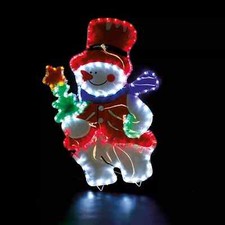 Christmas Snowman Rope Light Outdoor Indoor LED Frosty Decoration Xmas Hanging