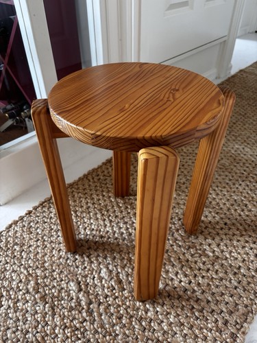 1970s pine stacking - stool, /