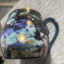 Sainsbury's Home Abstract Floral Mug Multicolour 4” Tall 3” Diameter Big Mug