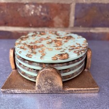 Gold Leaf  Resin Coasters Set