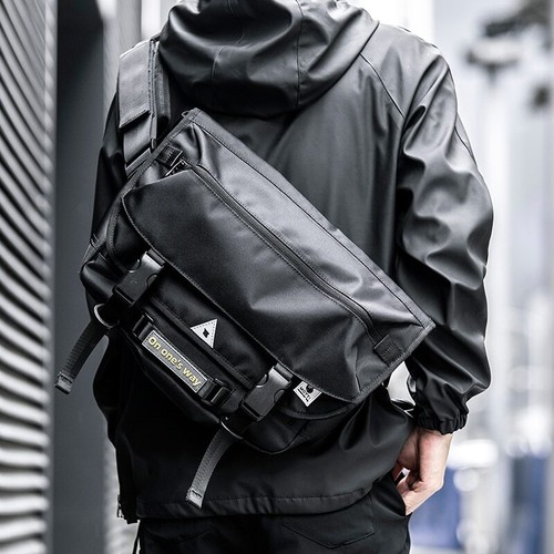 Men leather messenger bag - leather,