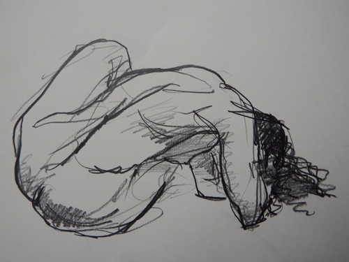 Pencil drawing female nude