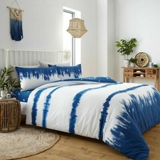 TIE DYE DUVET COVER  QUILT COVER SET +PILLOW CASES REVERSABEL BEDDING SET 