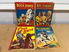 4 x VINTAGE ANNUALS - OUR BOYS, KIT CARSON, BUCK JONES - FREE UK POSTAGE!!