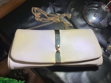coast clutch Crossover bag cream With Gold Detail