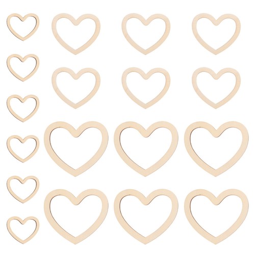 18pcs wooden heart - 18pcs,