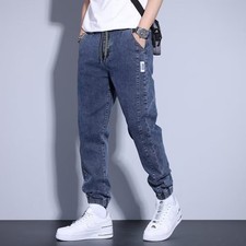 UK Mens Cuffed Jogger Jeans