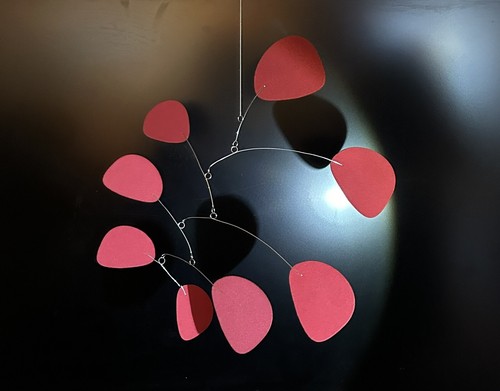 Modern hanging mobile art red - hanging,