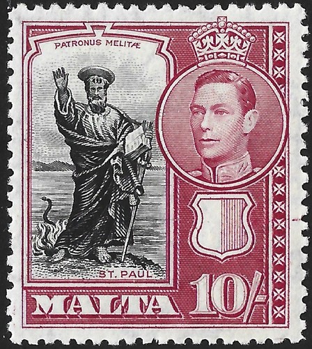 Malta 1938 kgvi 10s black - kgvi,