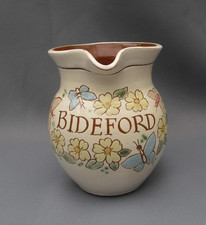 Bideford Pottery sgraffito traditional North Devon pottery jug with butterflies