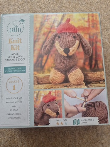 Sausage dog knit kit crafty - kit,