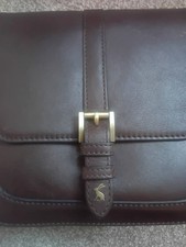 joules chocolate leather saddle bag