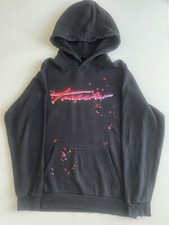 Trapstar Hoodie Pullover Black Logo Centre Paint Slash Size XL