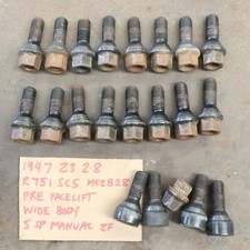 BMW 3 Z SERIES E36 E46 Z3 SET LOCKING WHEEL BOLTS WITH KEY M12 x 1.5