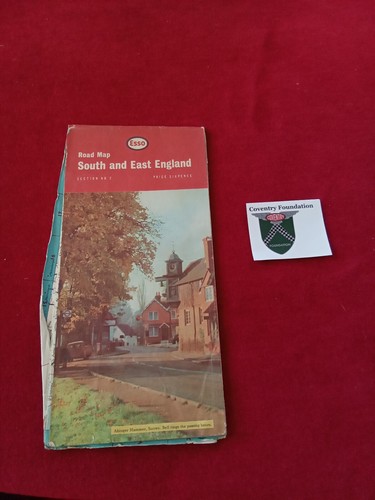Vintage esso road map - map, south