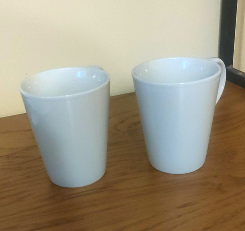 White ceramic coffee mugs - white,