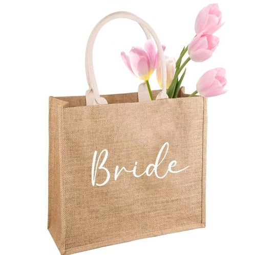 Bride jute tote bag hen - tote,