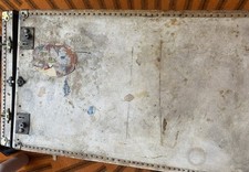 Vintage Steamer Cream  Wardrobe Trunk Early 20th Century , Brass with Tickets