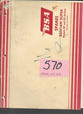 BSA 1954/55/56 Bantam Super D7 , D3  Delux  Parts Catalogue   #570