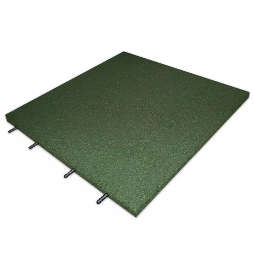 Green rubber playground mat - green,