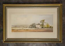 Stunning Large Framed Signed Watercolour - Devon Countryside by Brian Crossley