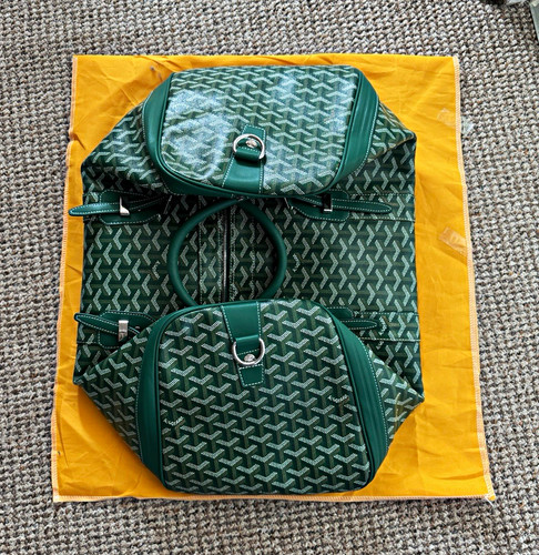 Green duffel bag