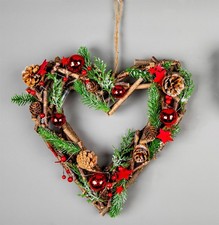 35cm Christmas Wreath Heart