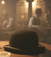 Vintage Black Bowler Hat. The