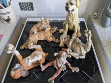 Lot Of A Breed Apart Figurines By Country Artist Ltd 4 Dogs 1 Monkey