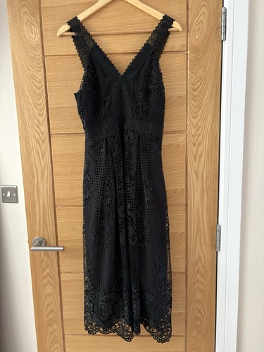 Black lace midi - midi, dress