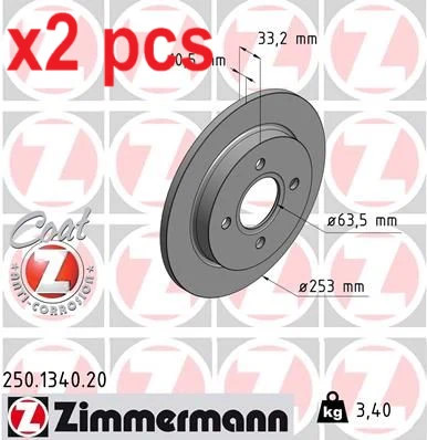 Pcs sides rear fits - x2,