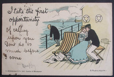 1903 ETHEL PARKINSON Write Away Comic TAKE OPPORTUNITY SEA SICK MAN LADY ALONE